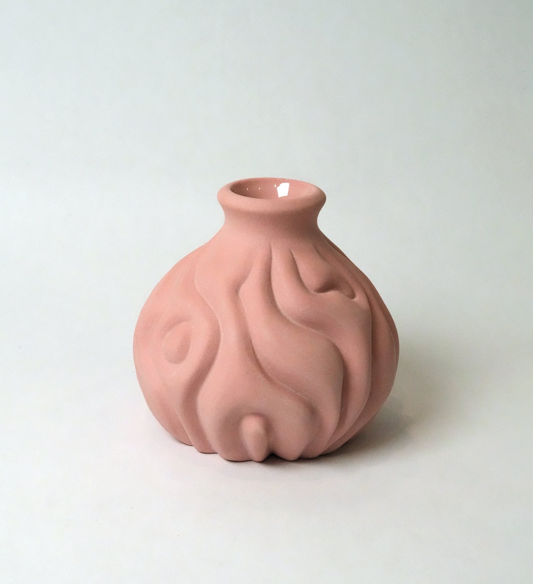 Carved Pink Bud Vase