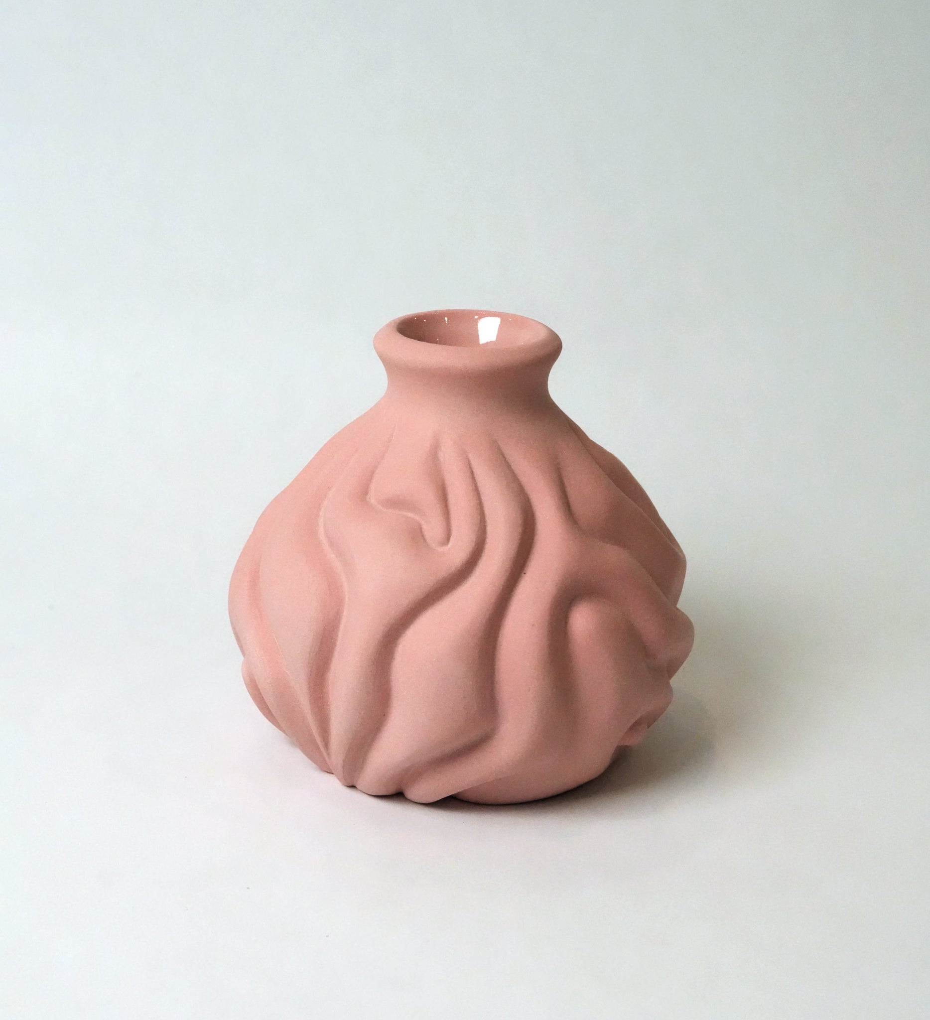 Carved Pink Bud Vase