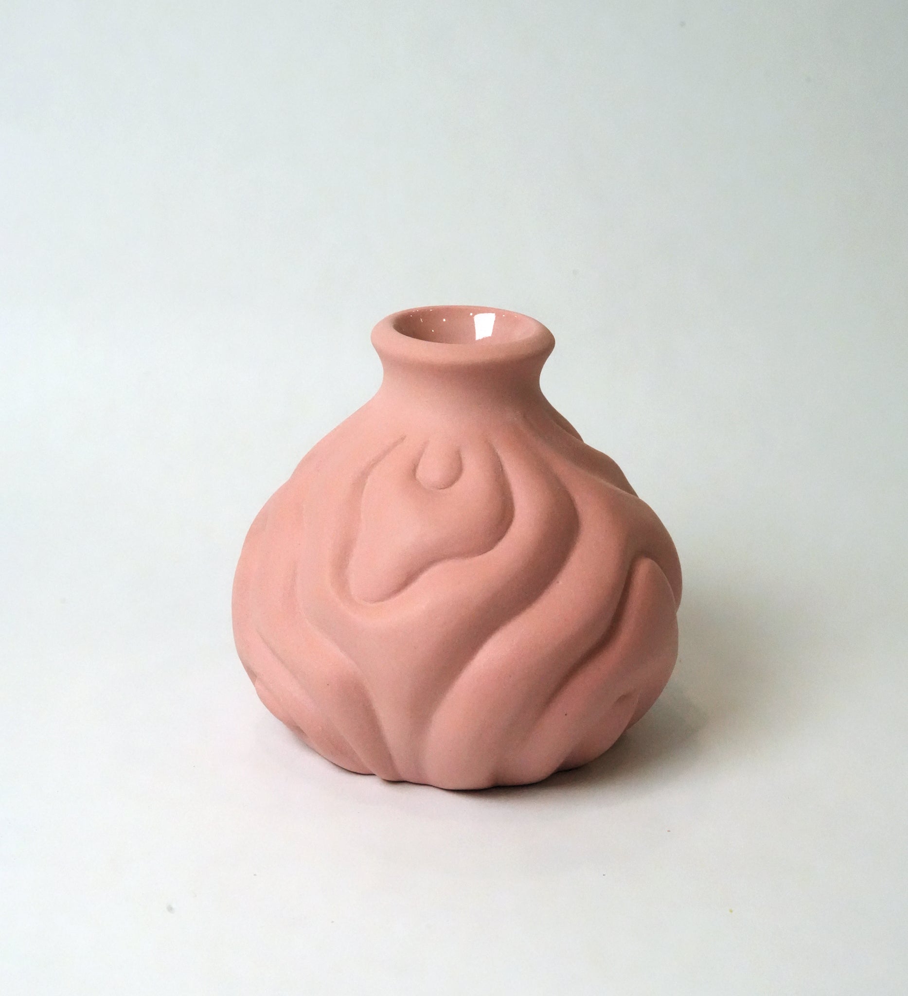 Carved Pink Bud Vase