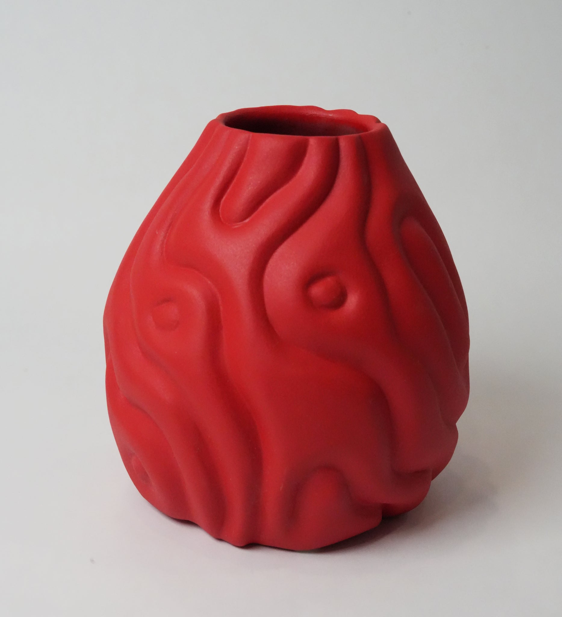 Carved Red Vase