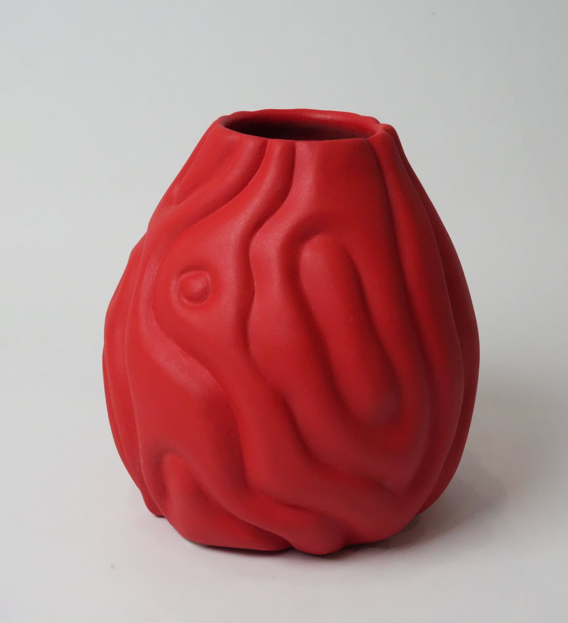 Carved Red Vase