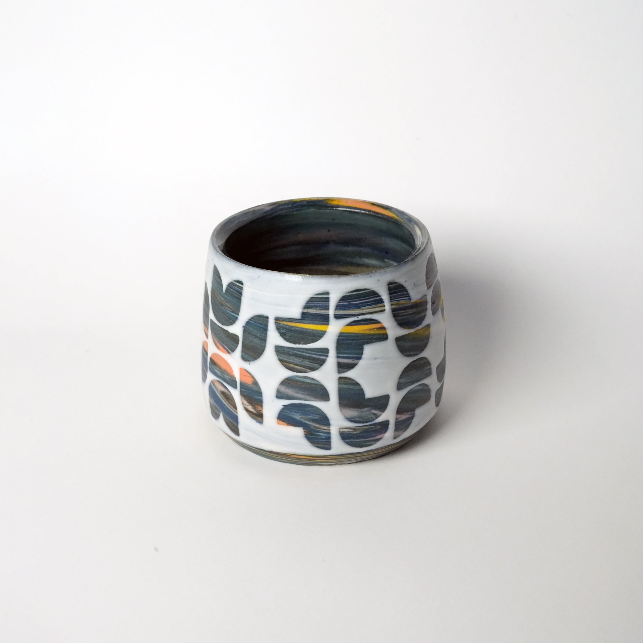 Marbled Geometric Tea Cup