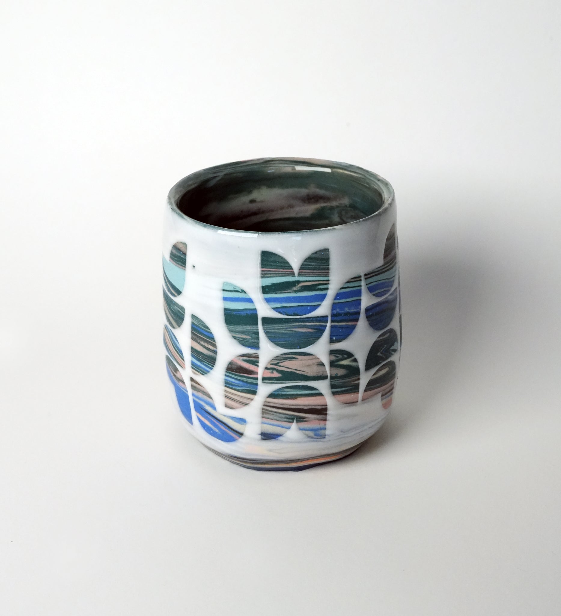 Marbled Geometric Tea Cup