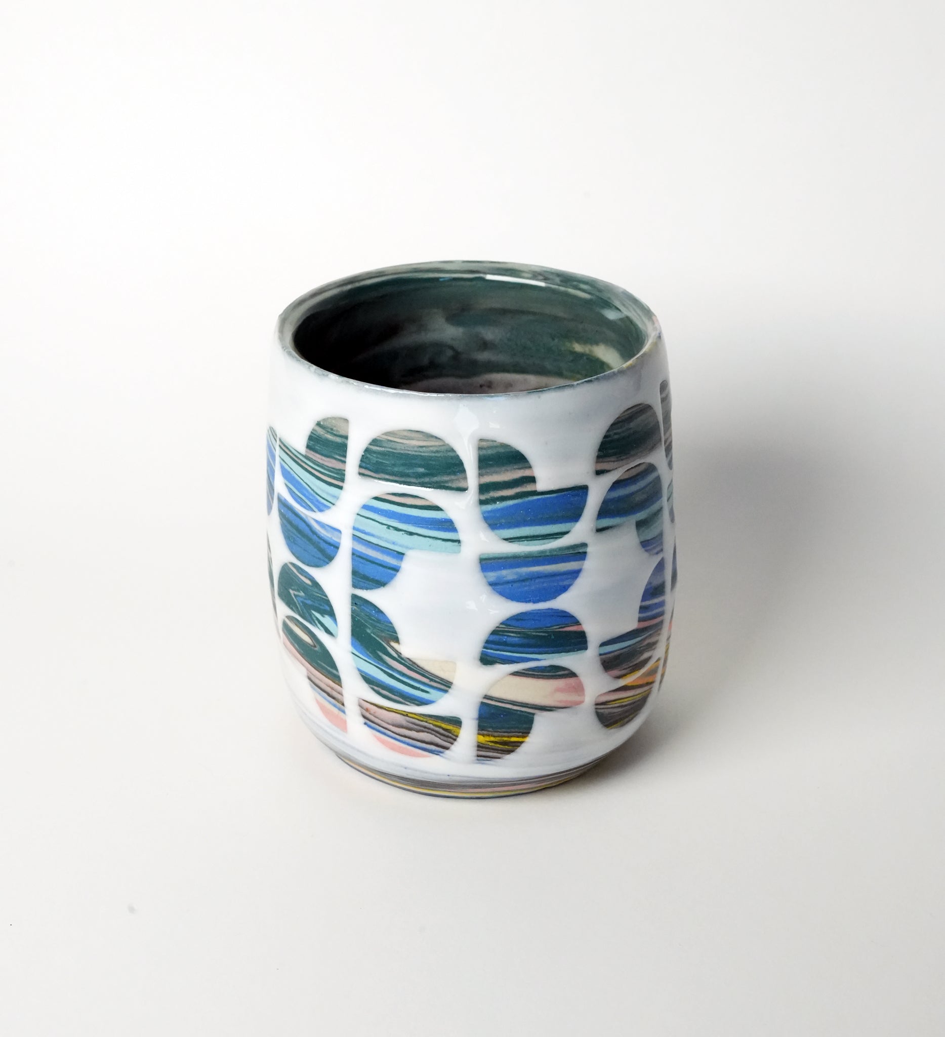 Marbled Geometric Tea Cup