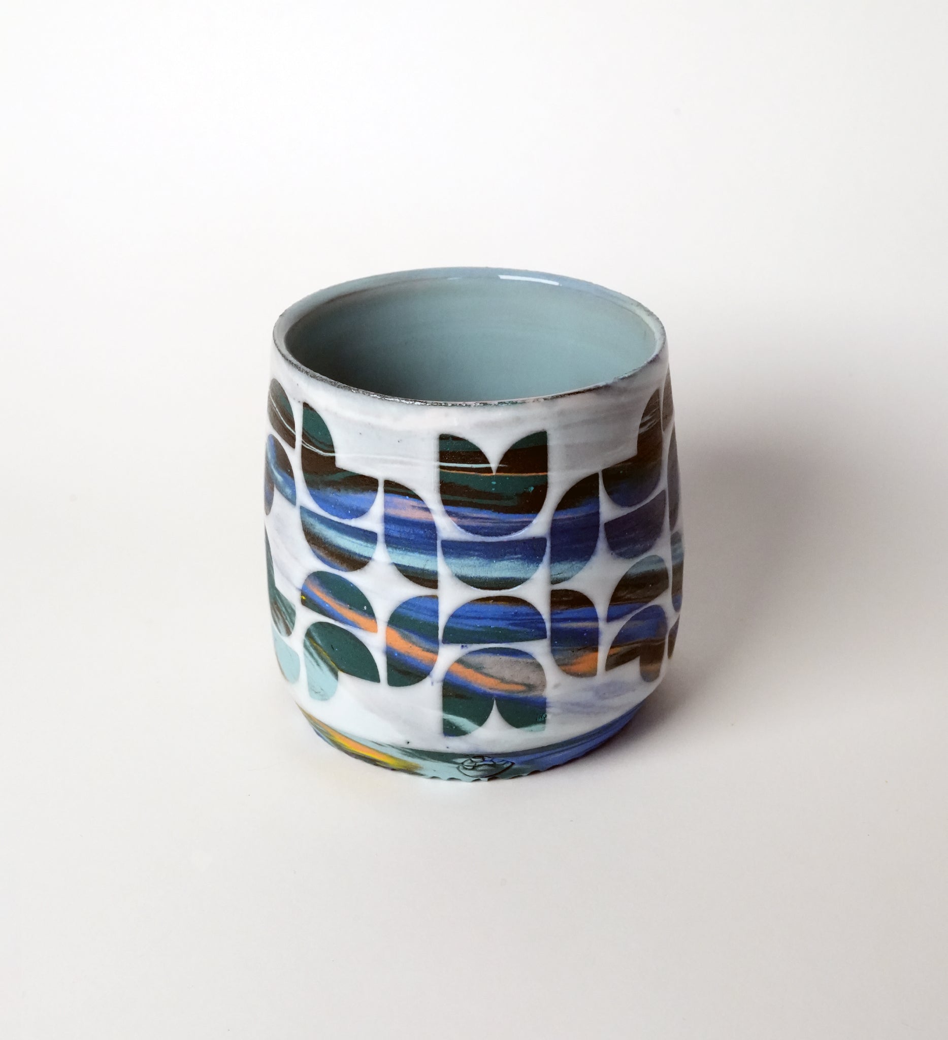 Marbled Geometric Tea Cup