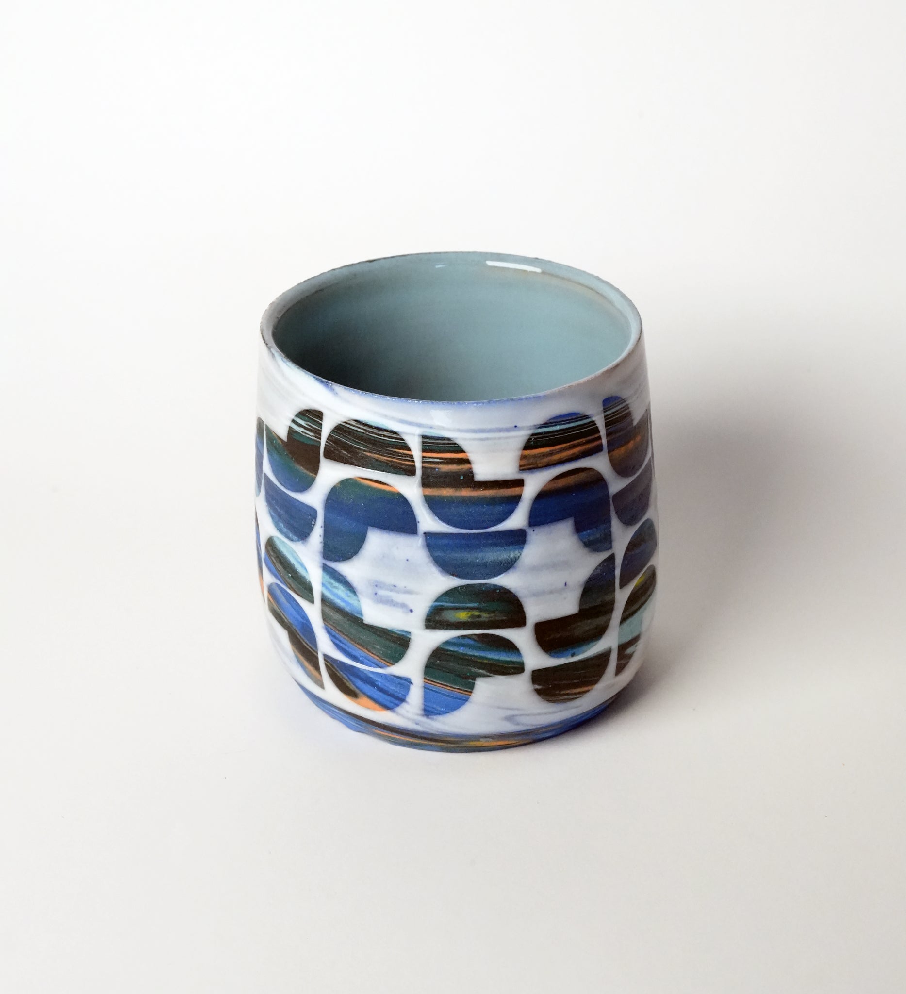 Marbled Geometric Tea Cup