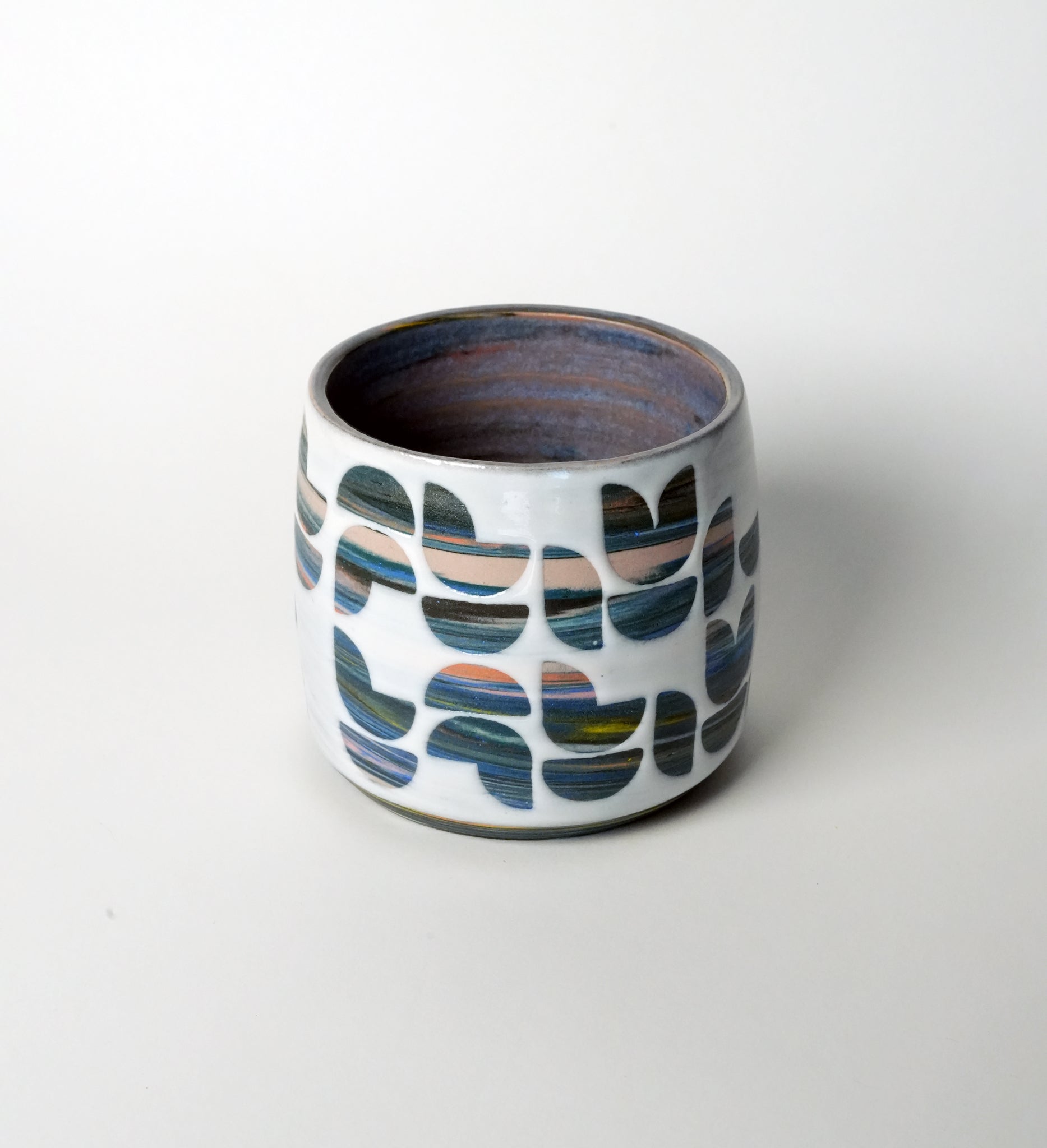 Marbled Geometric Tea Cup