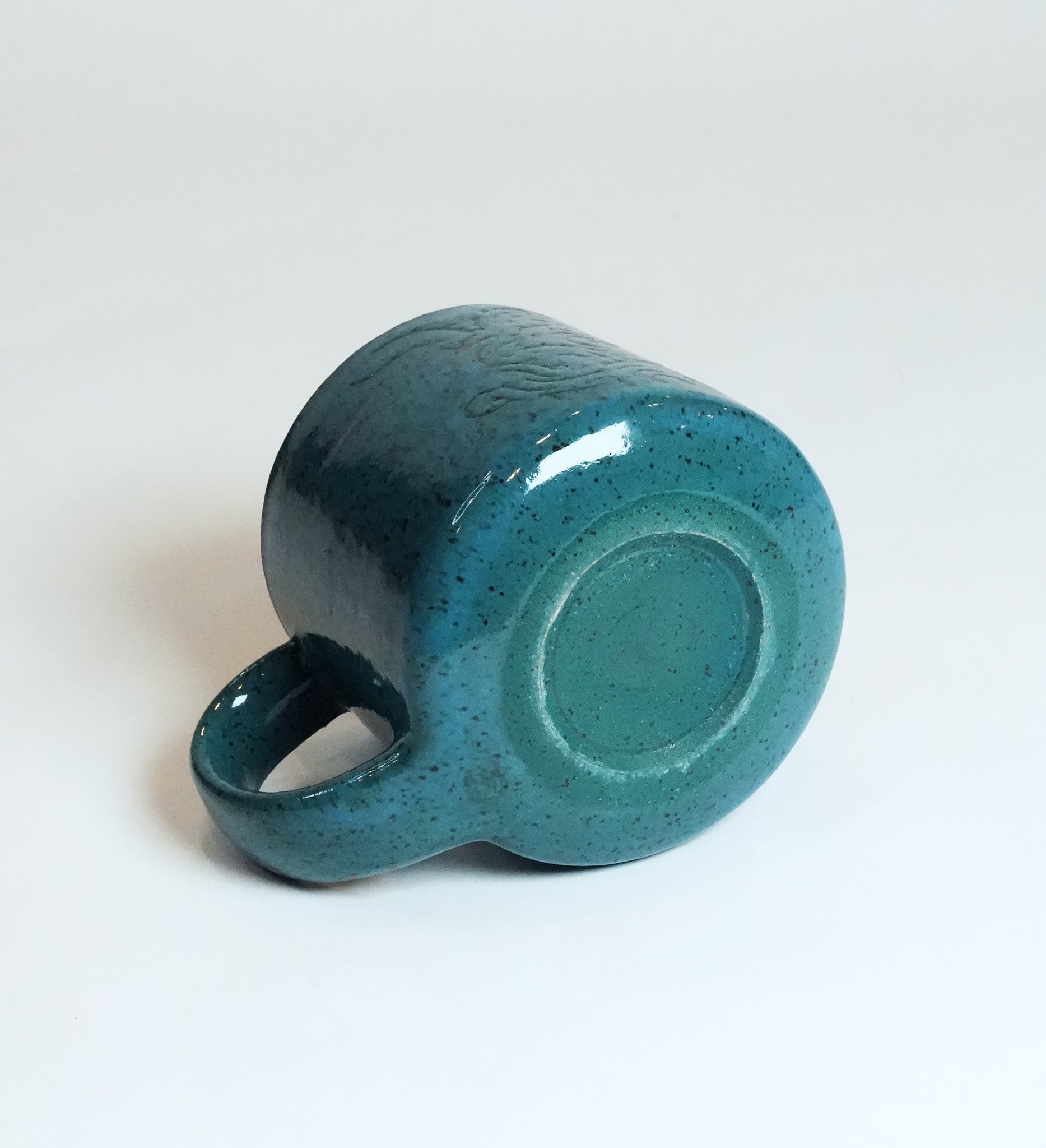 Speckled Teal Linear Pattern Mug