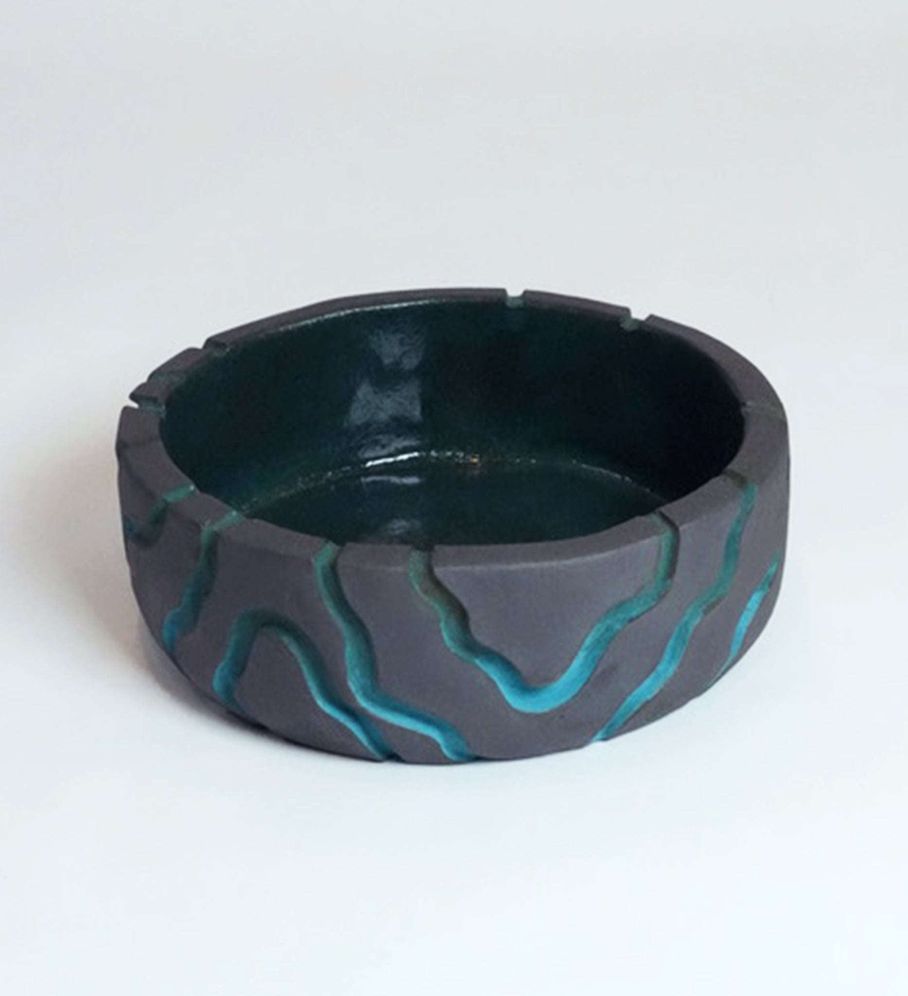 Topographic Blue Green Planter