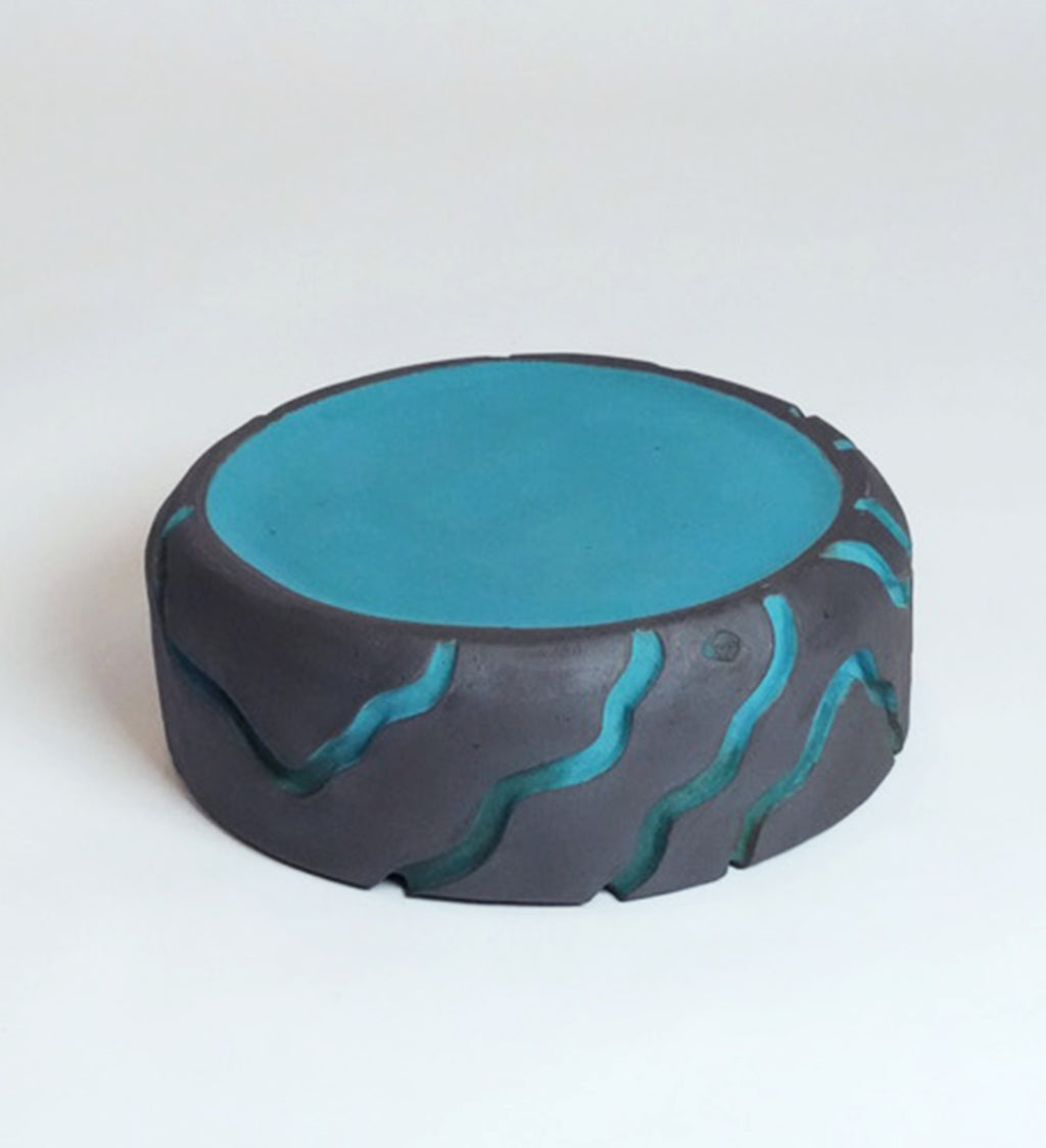 Topographic Blue Green Planter