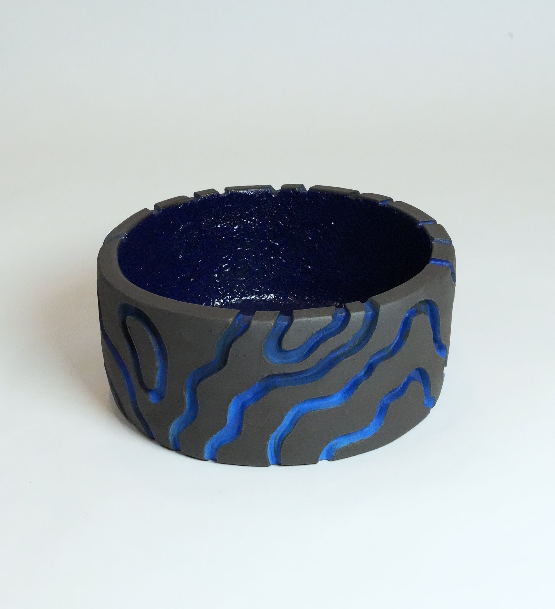 Topographic Blue Planter