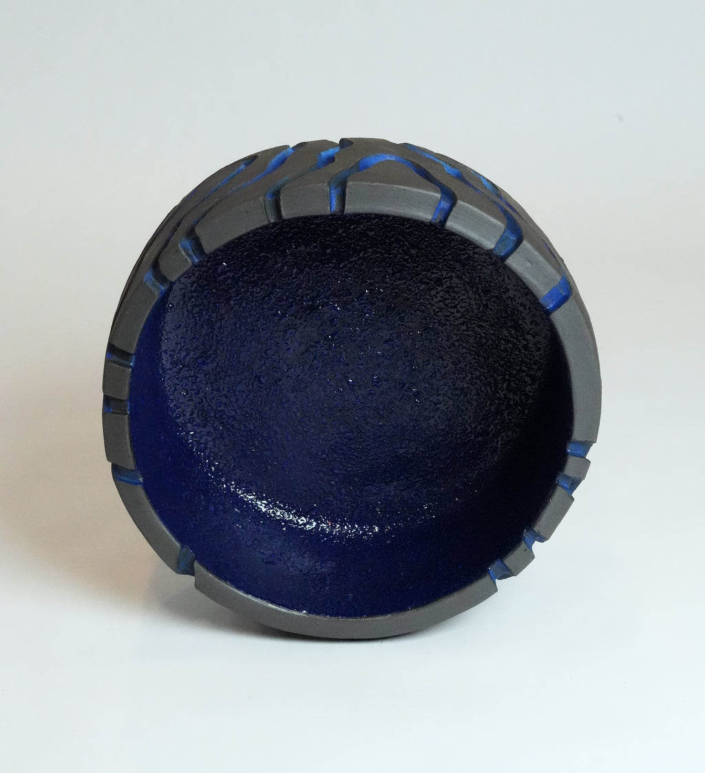 Topographic Blue Planter