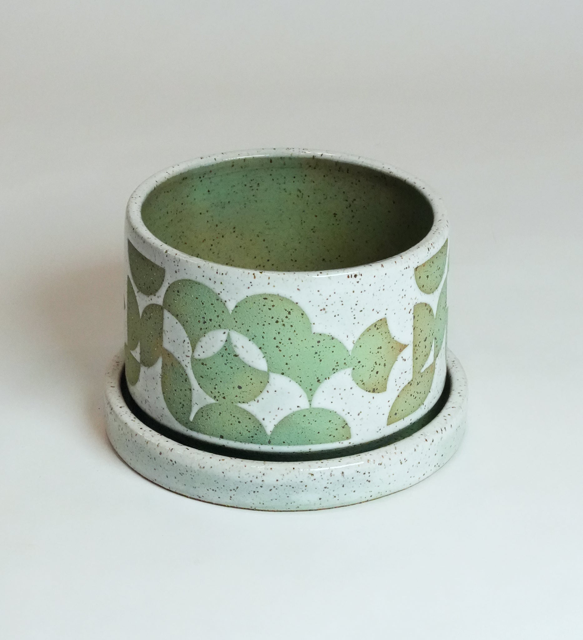 Speckled Geometric Turquoise & Green Planter