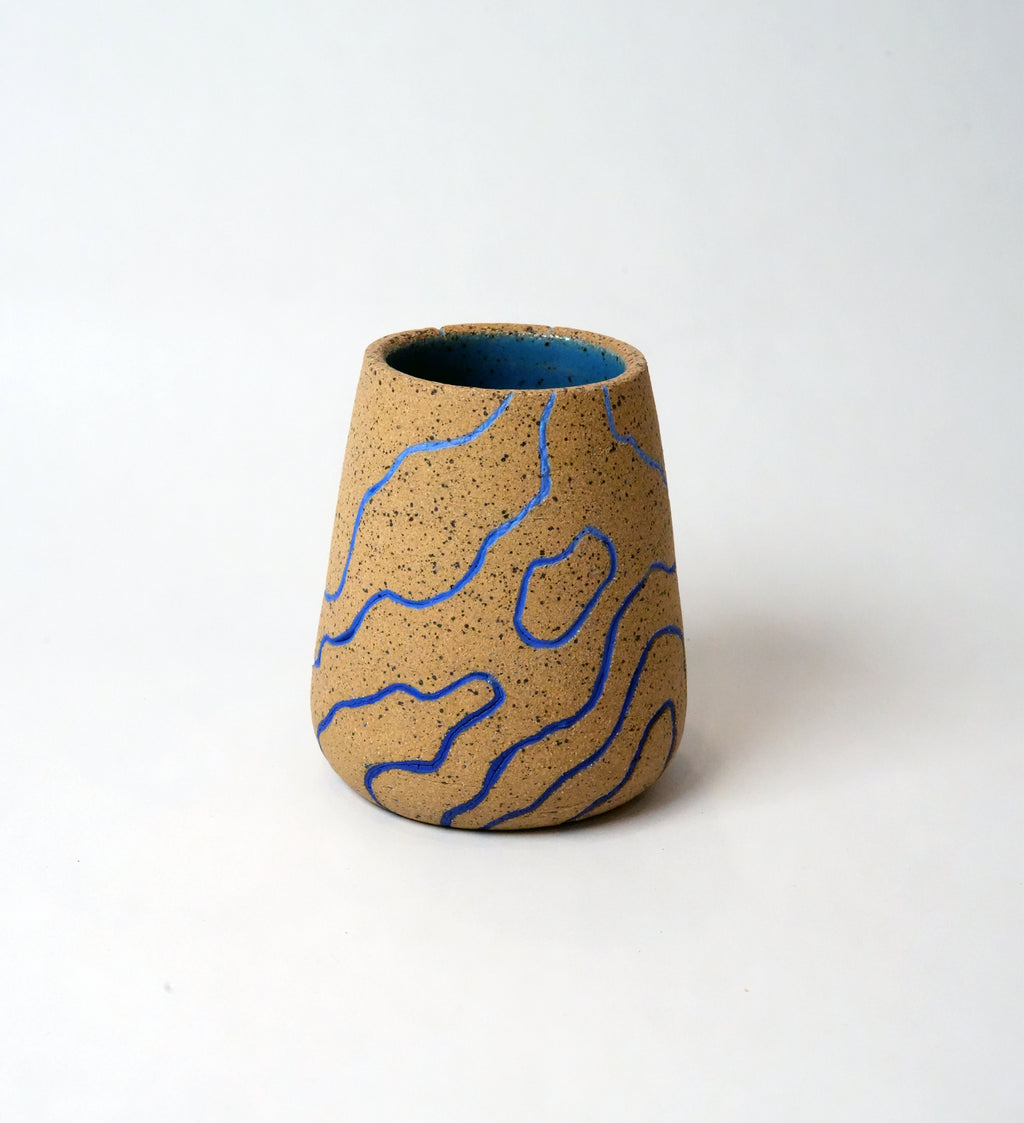 Topographic Blue Bud Vase