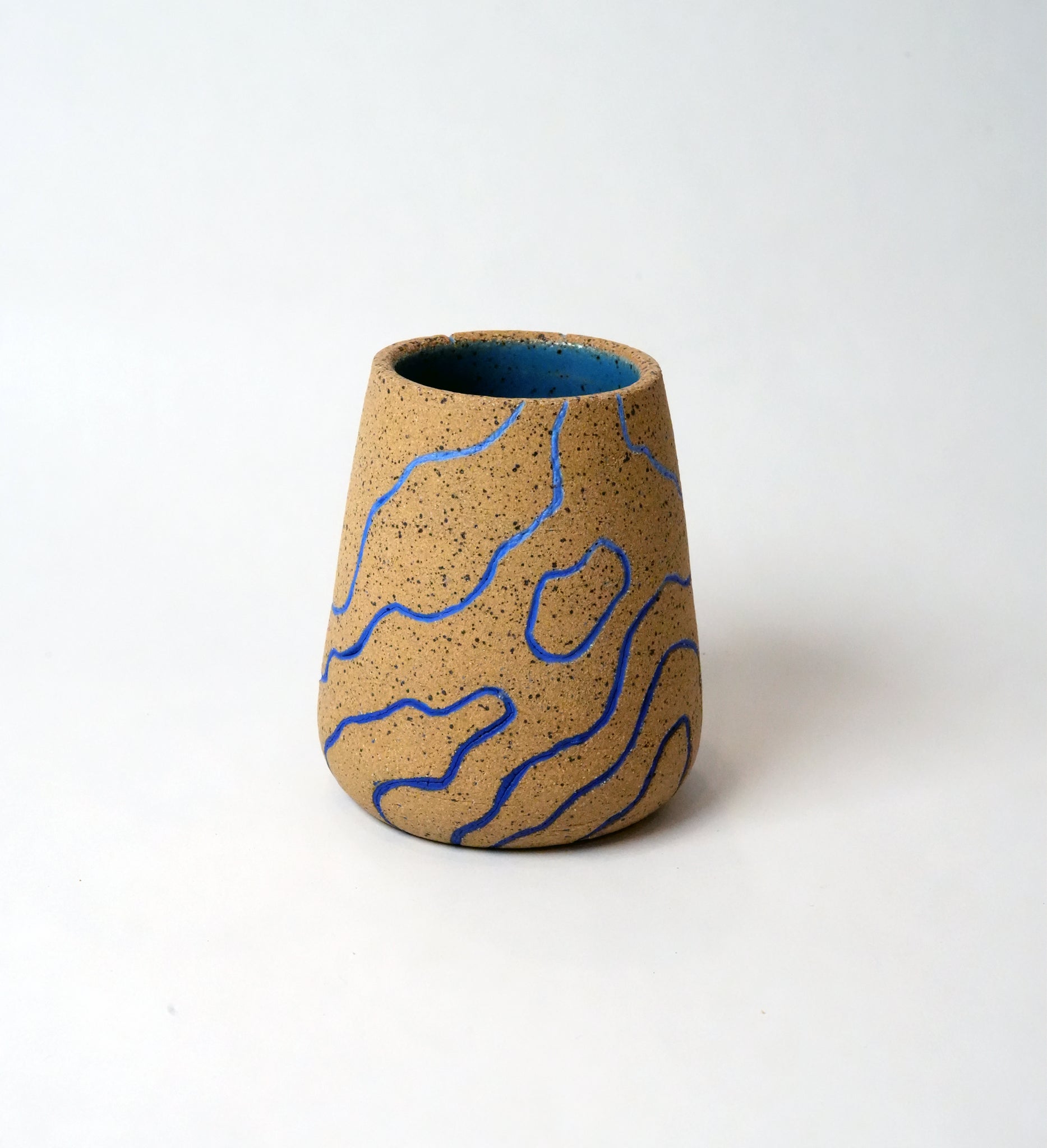 Topographic Blue Bud Vase