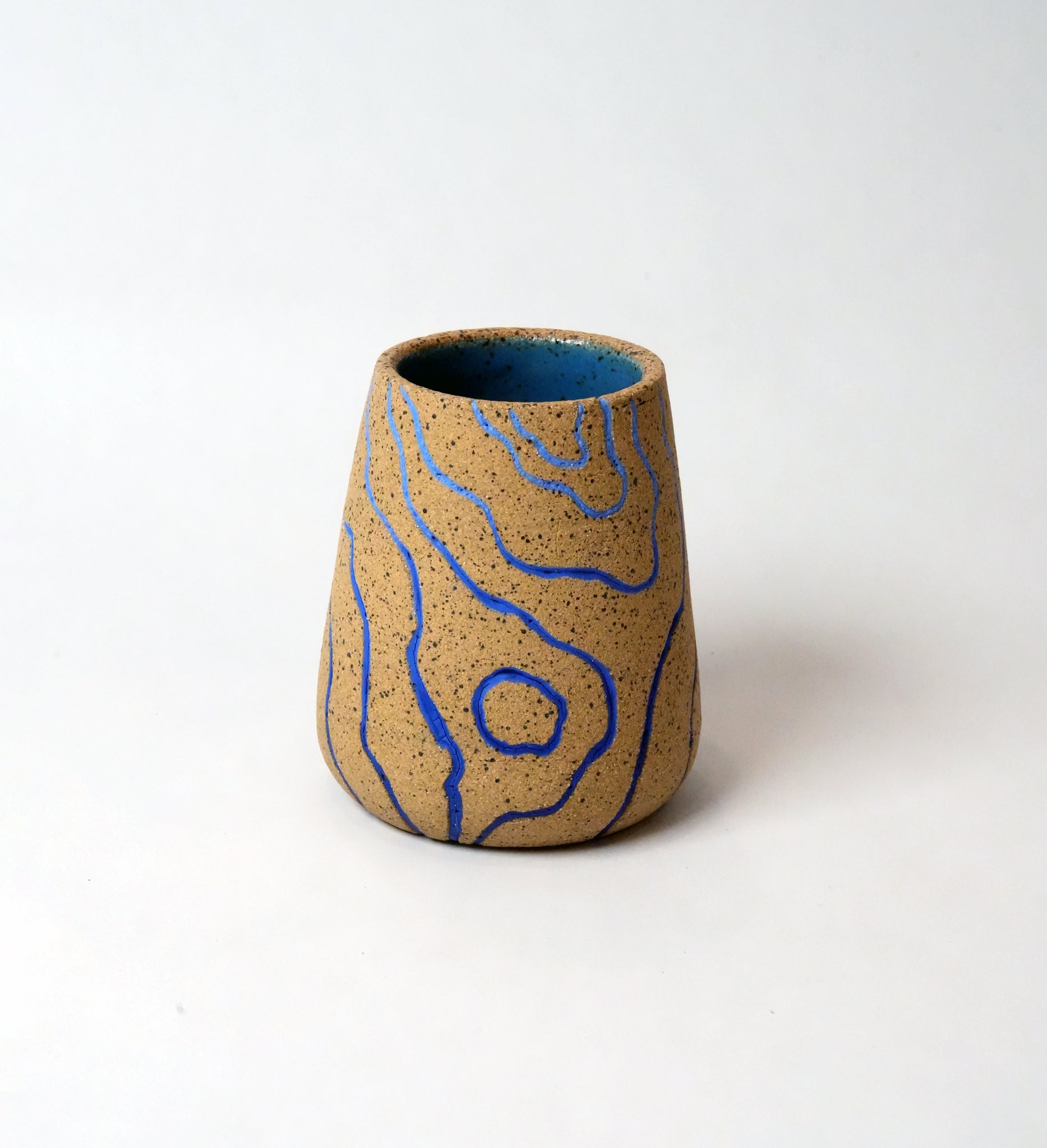 Topographic Blue Bud Vase