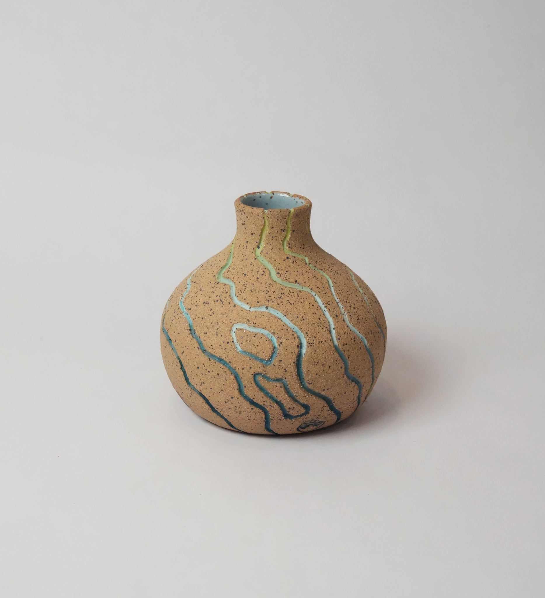 Topographic Green/Blue Green Vase