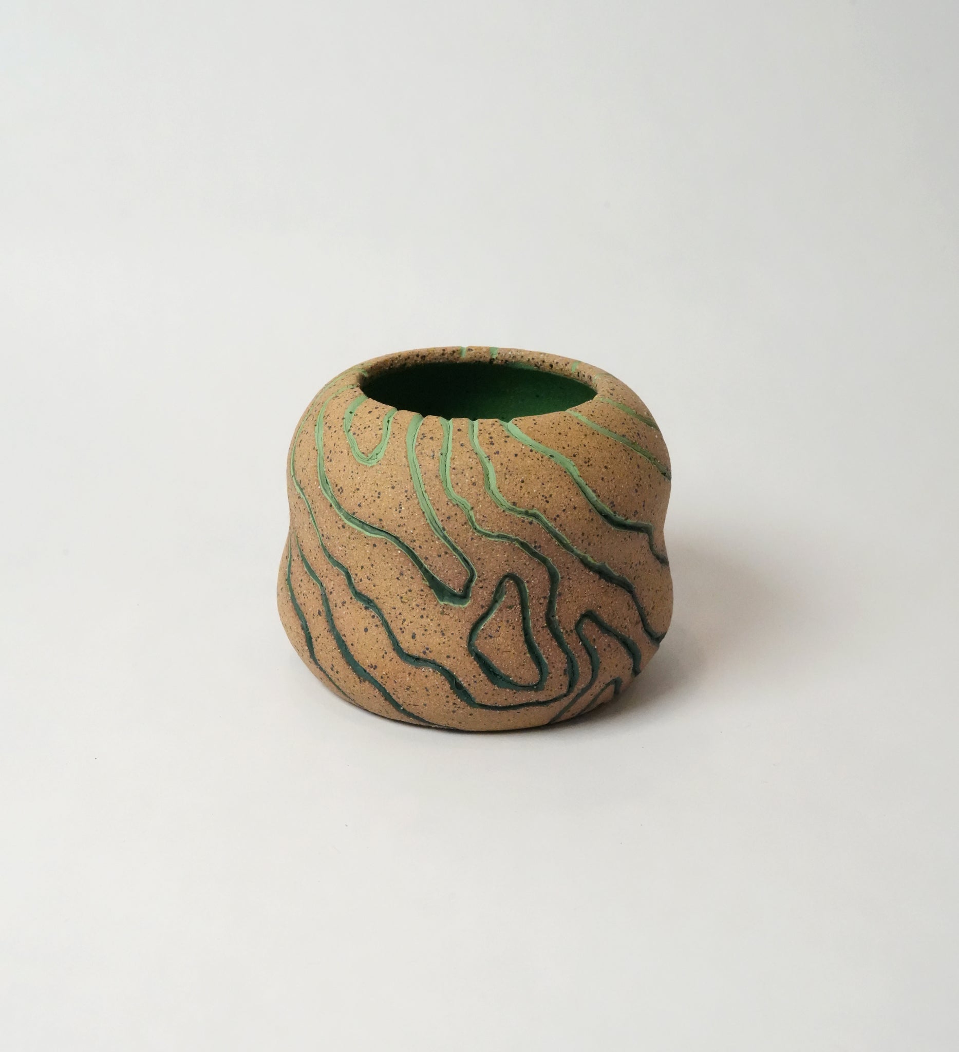 Topographic Green Gradient Vase