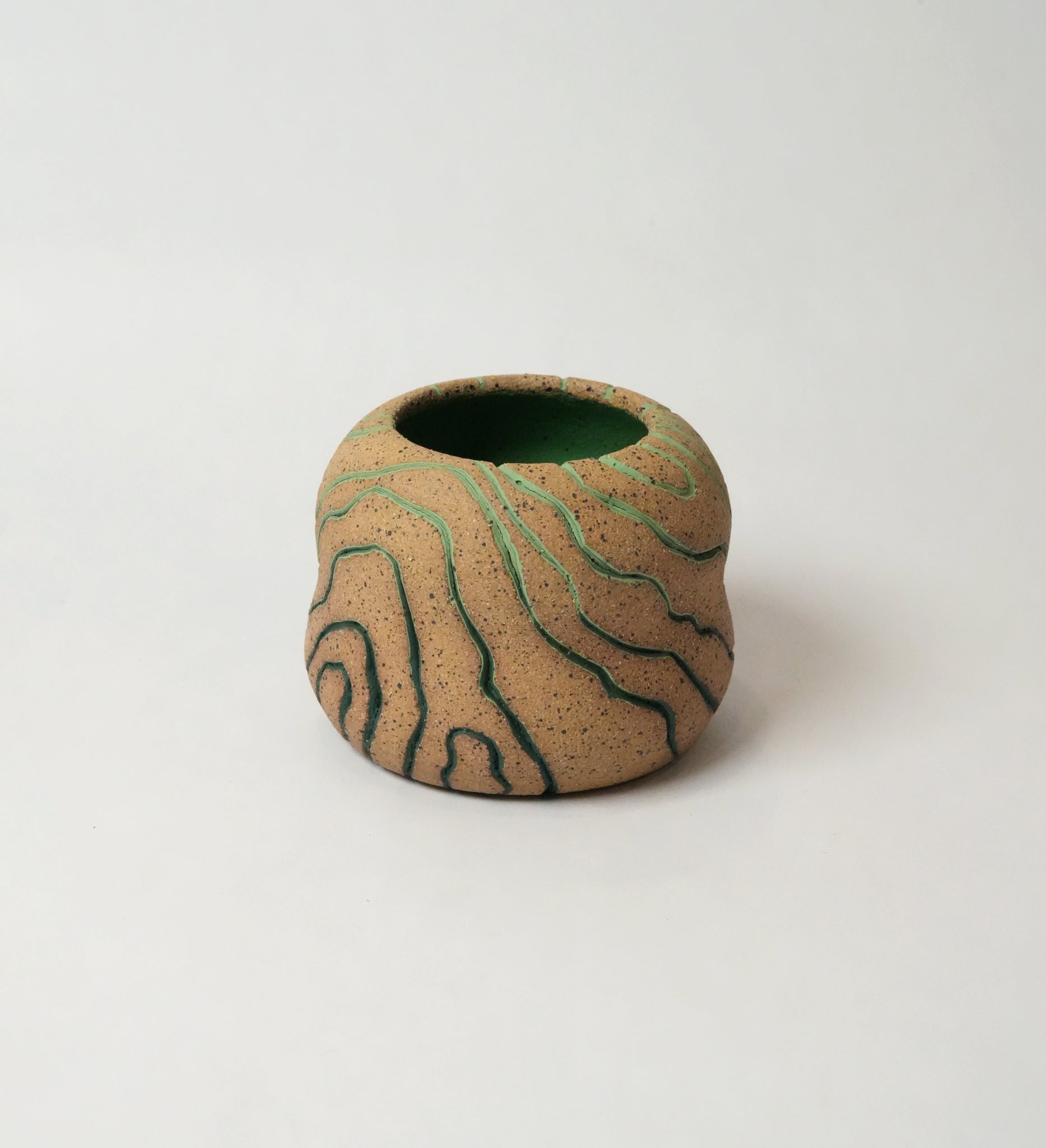 Topographic Green Gradient Vase