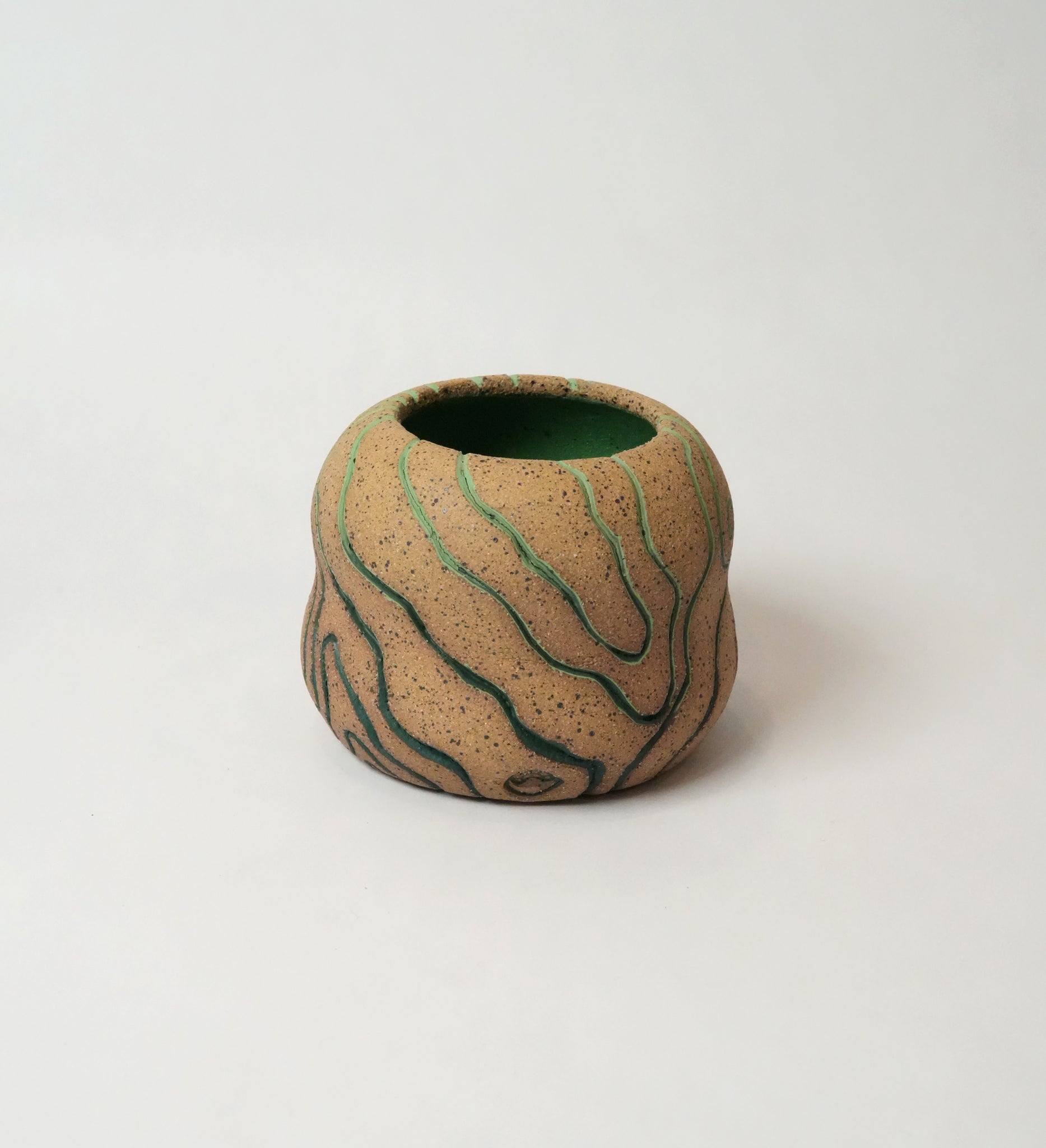 Topographic Green Gradient Vase