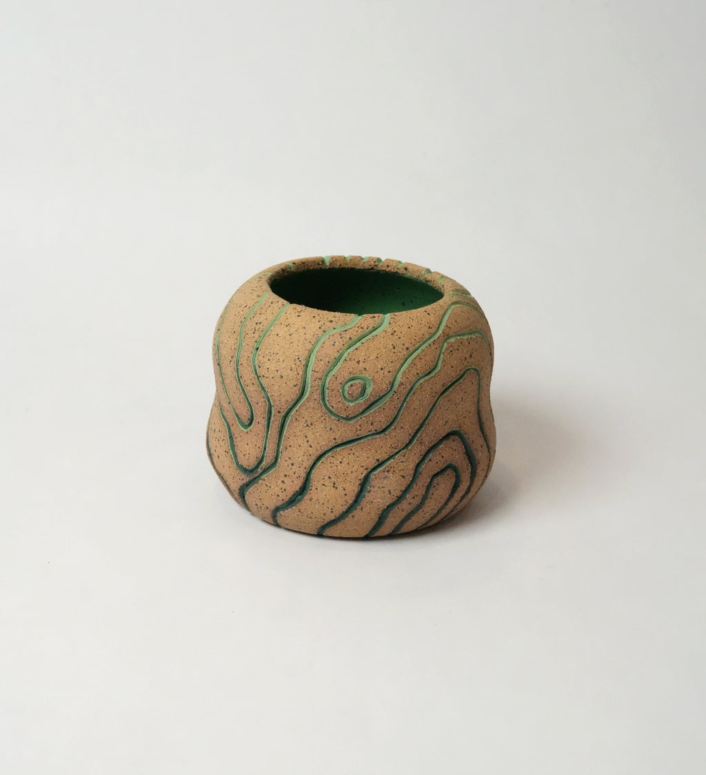 Topographic Green Gradient Vase