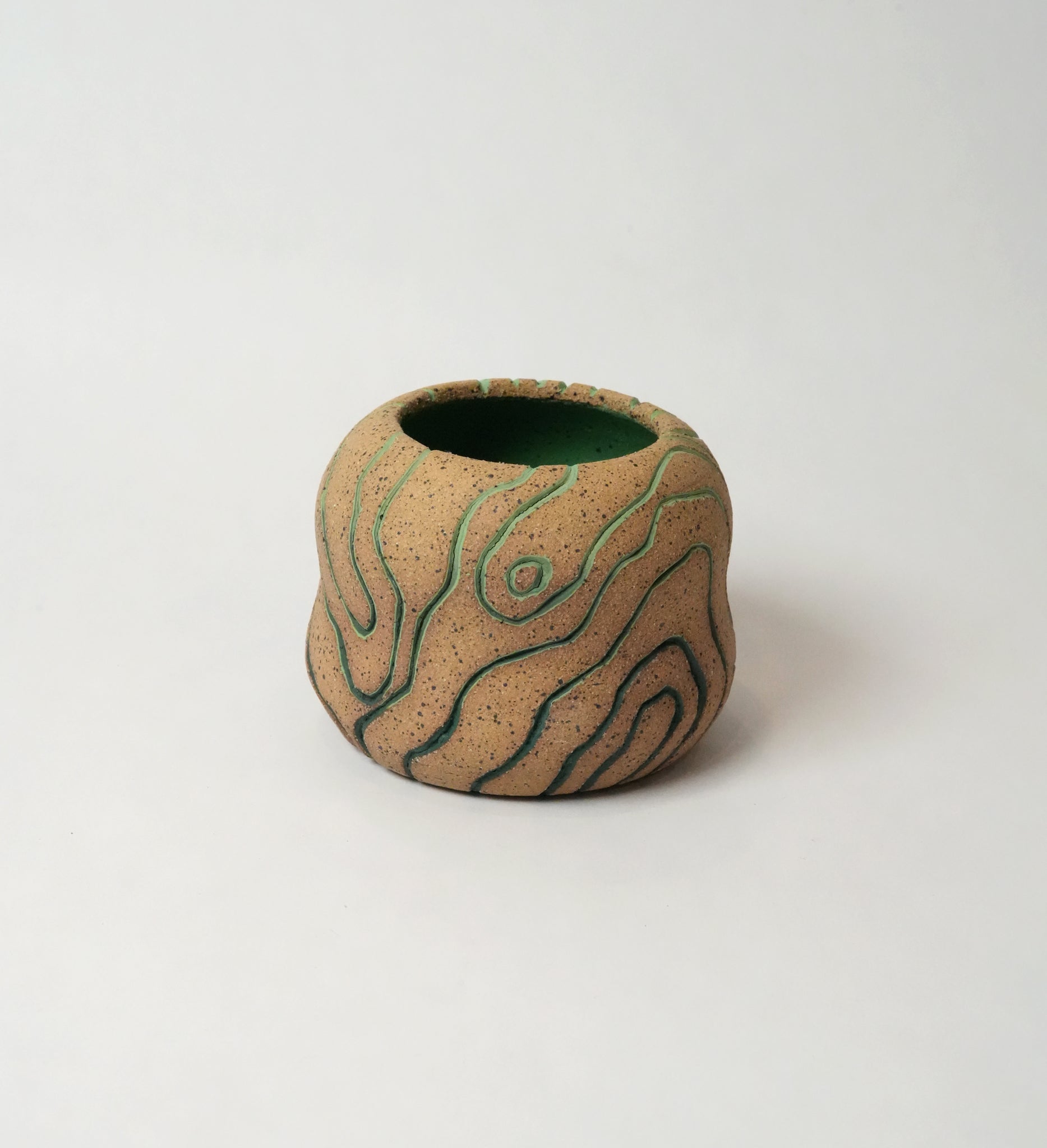 Topographic Green Gradient Vase