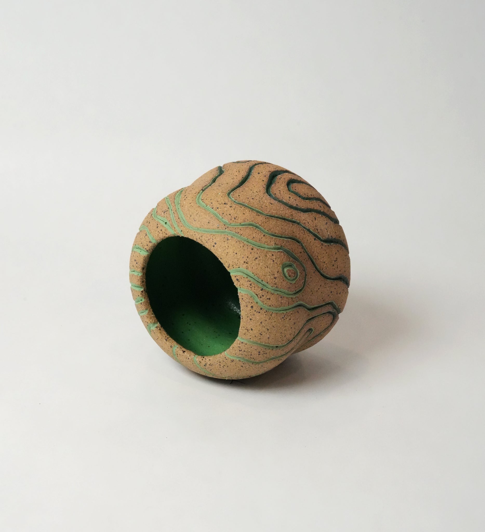 Topographic Green Gradient Vase