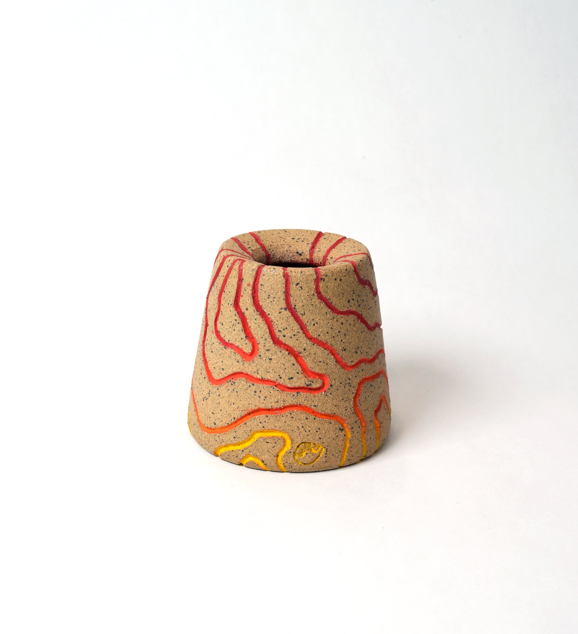 Topographic Red/Yellow Gradient Vase