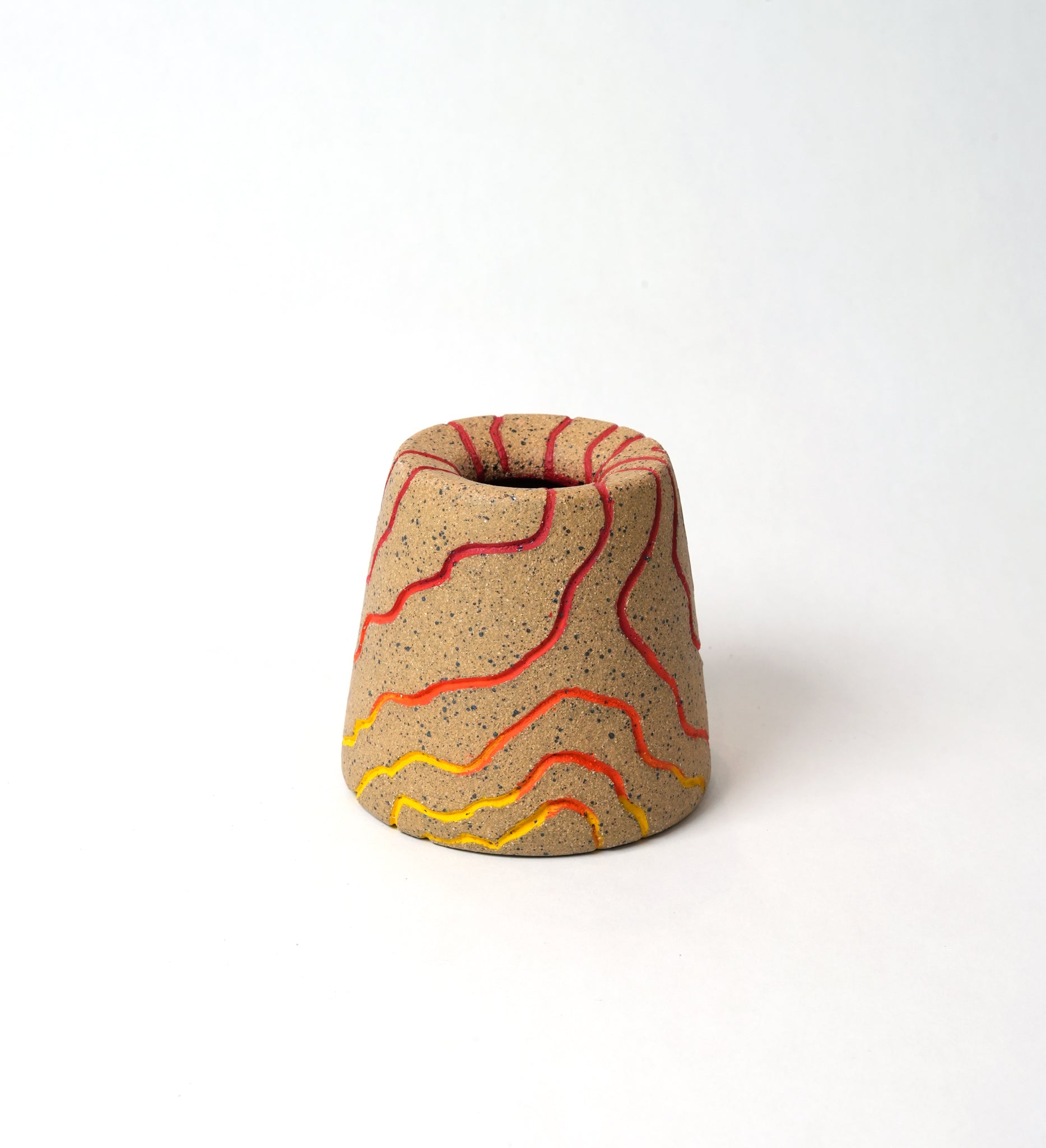 Topographic Red/Yellow Gradient Vase