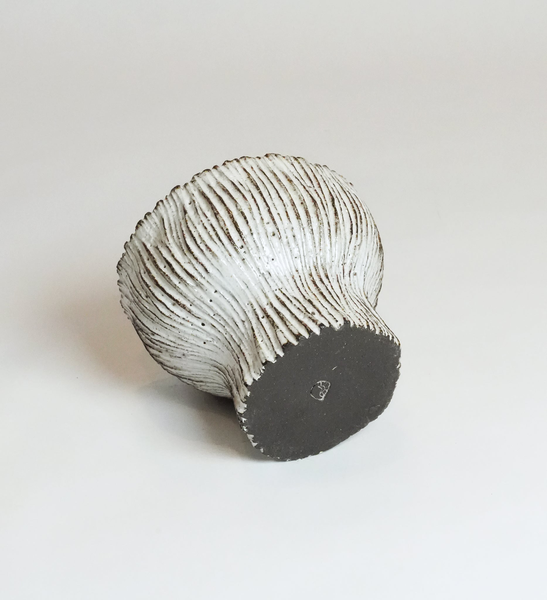 White Carved Seed Pod Vase