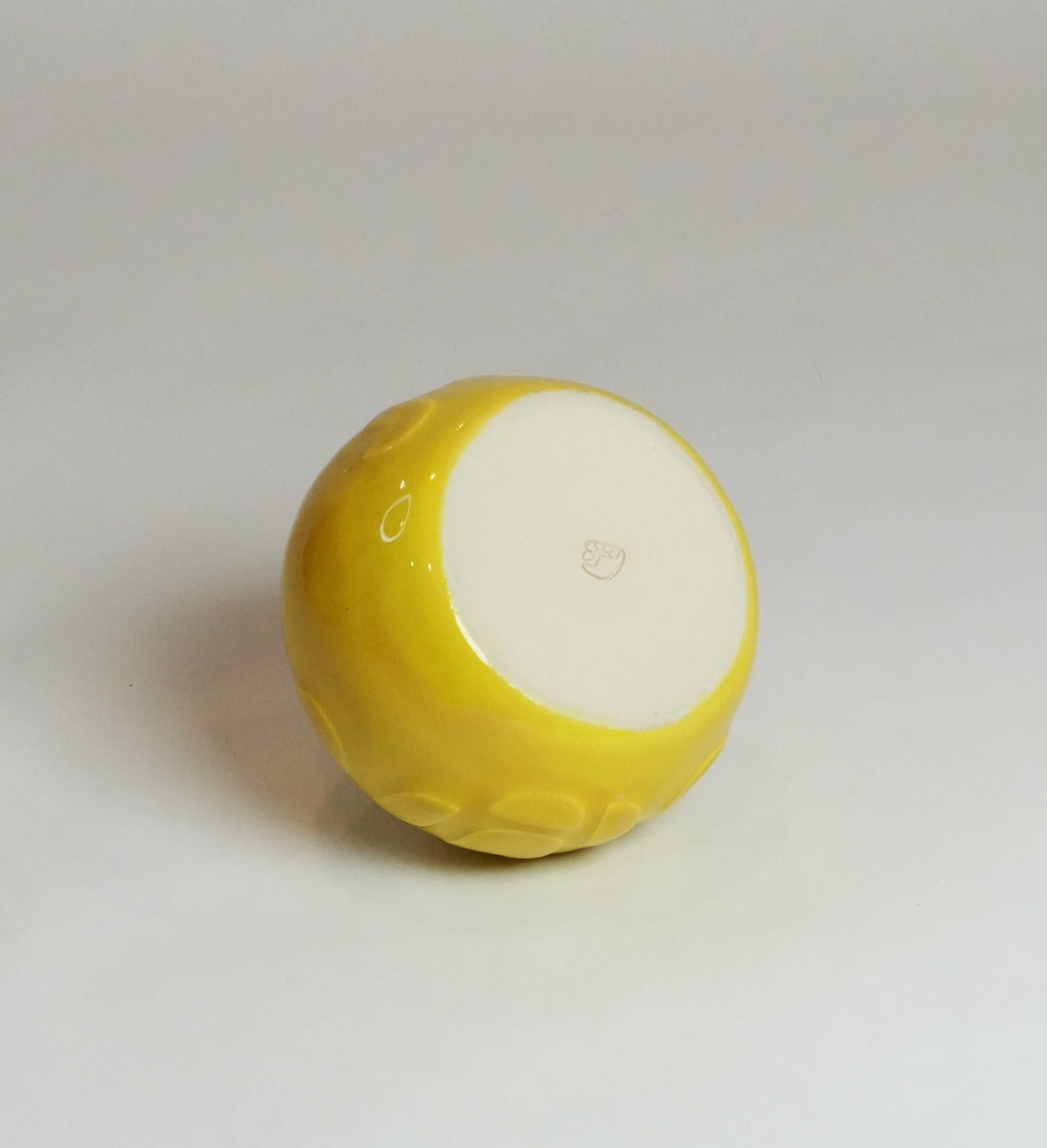 Yellow Raised Geometric Pattern Bud Vase