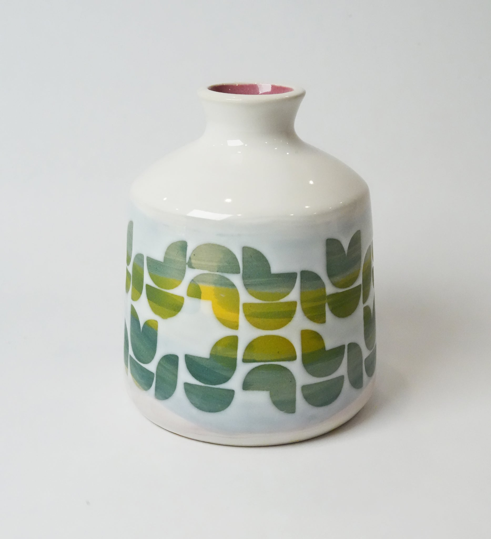 Watercolor Geometric Patterned Vase