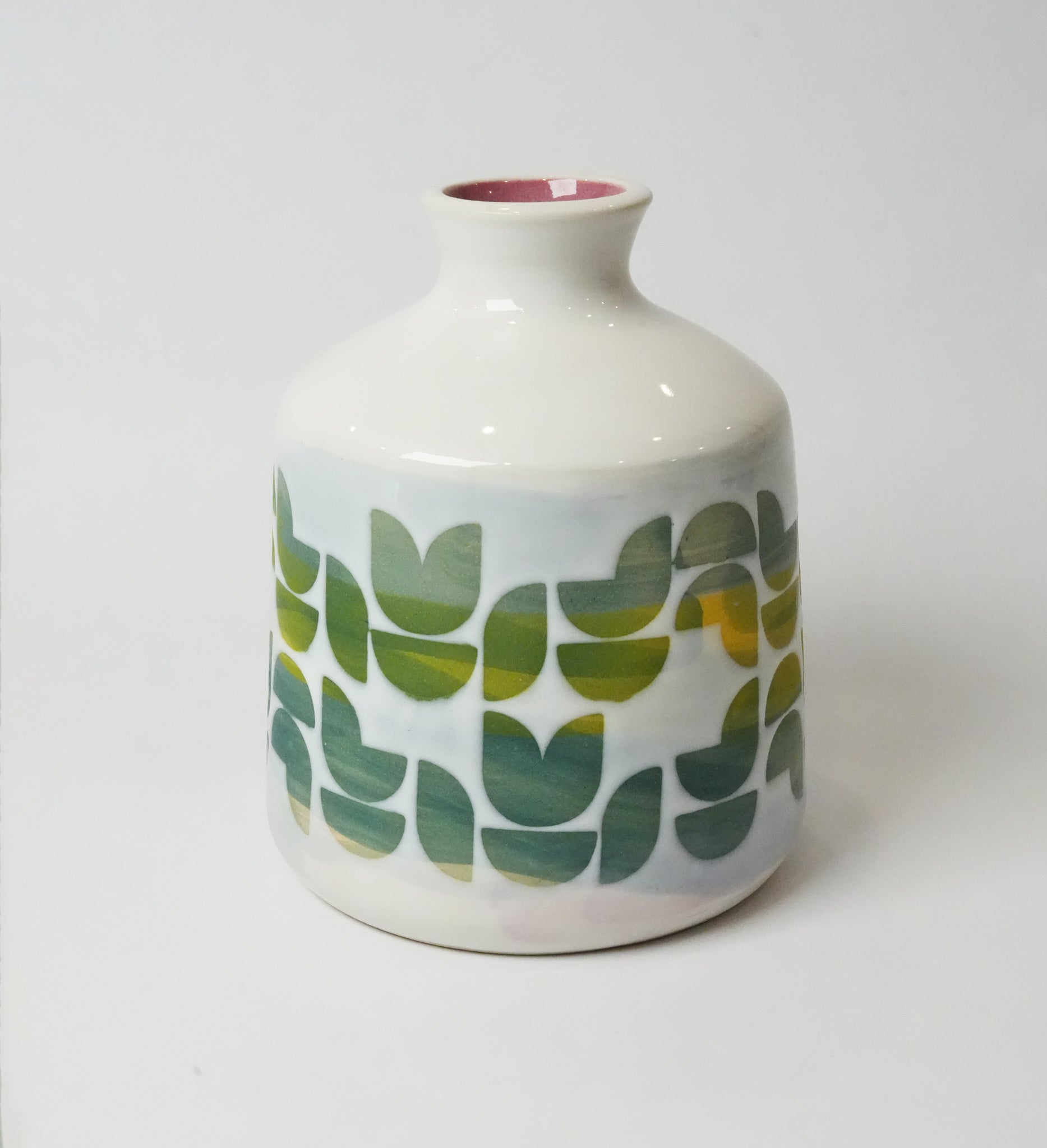 Watercolor Geometric Patterned Vase