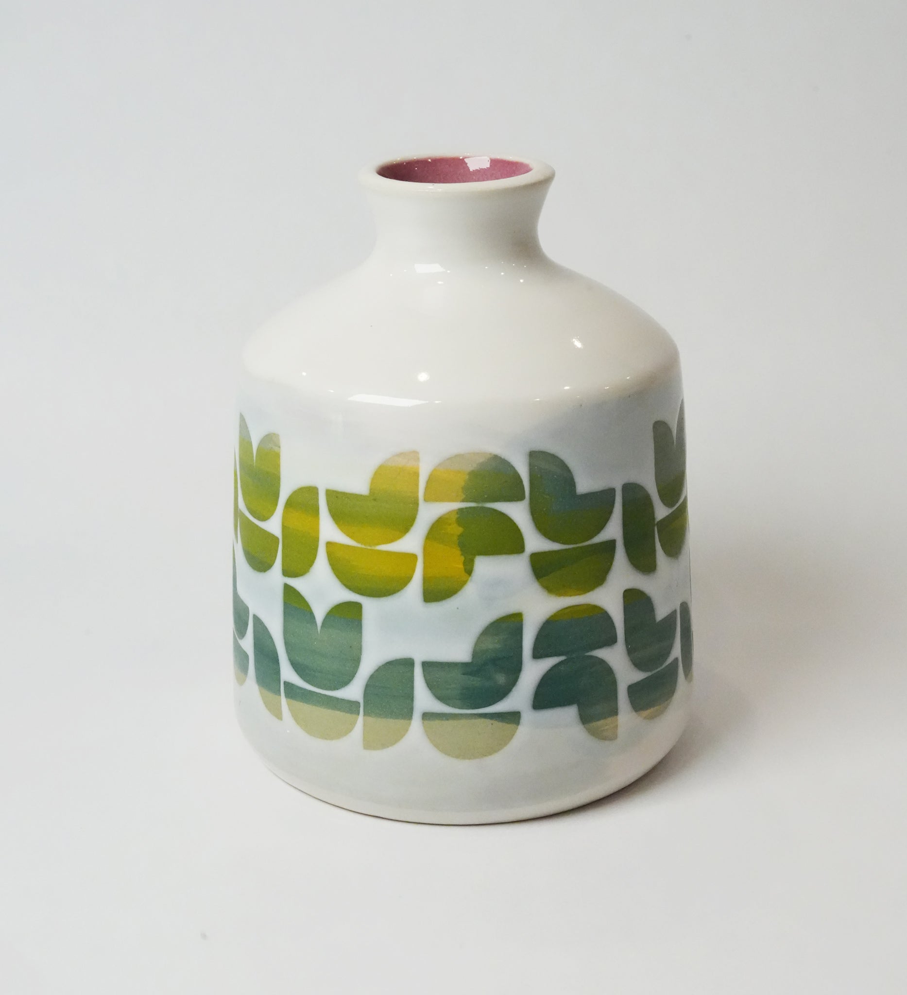 Watercolor Geometric Patterned Vase