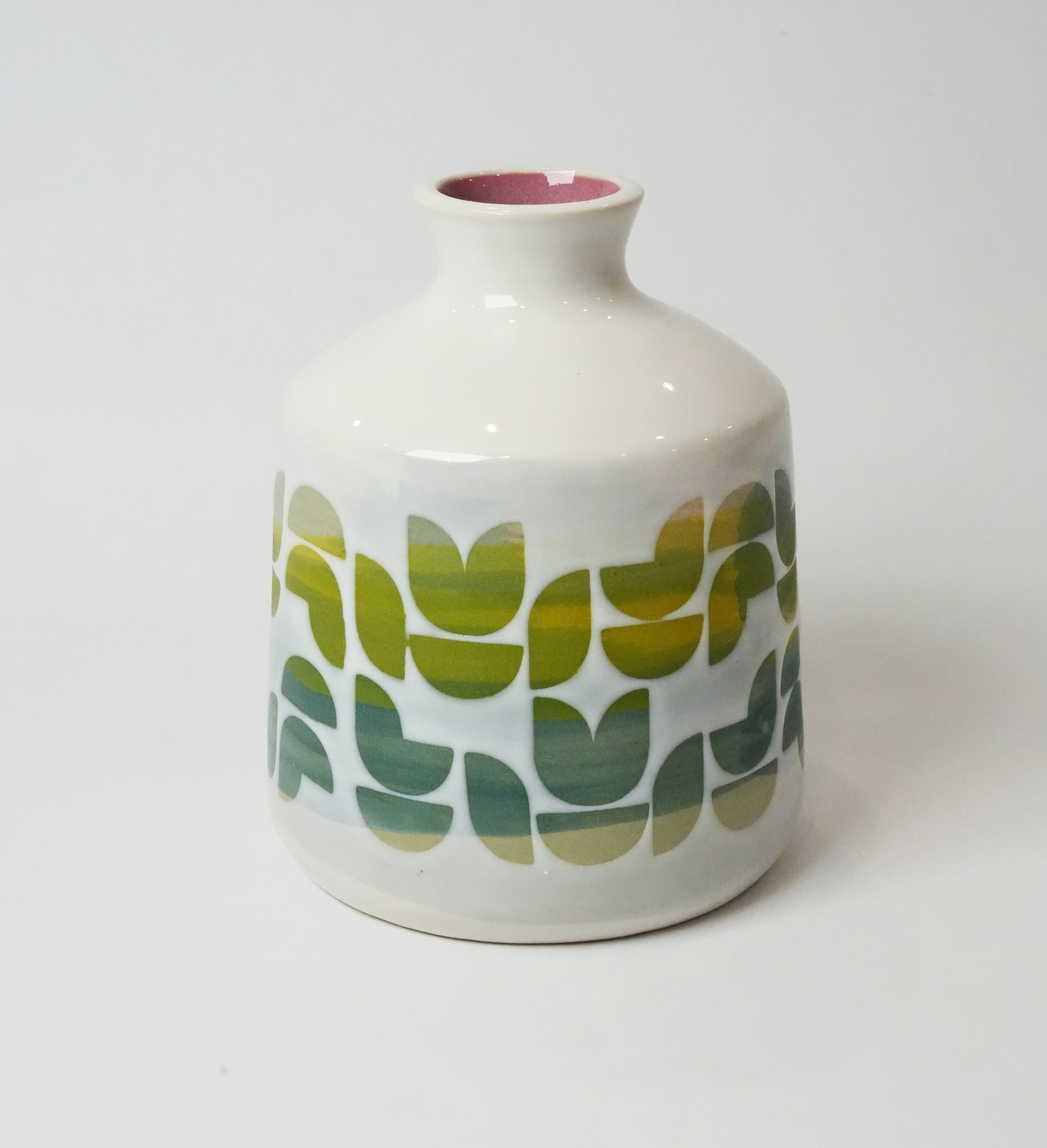 Watercolor Geometric Patterned Vase