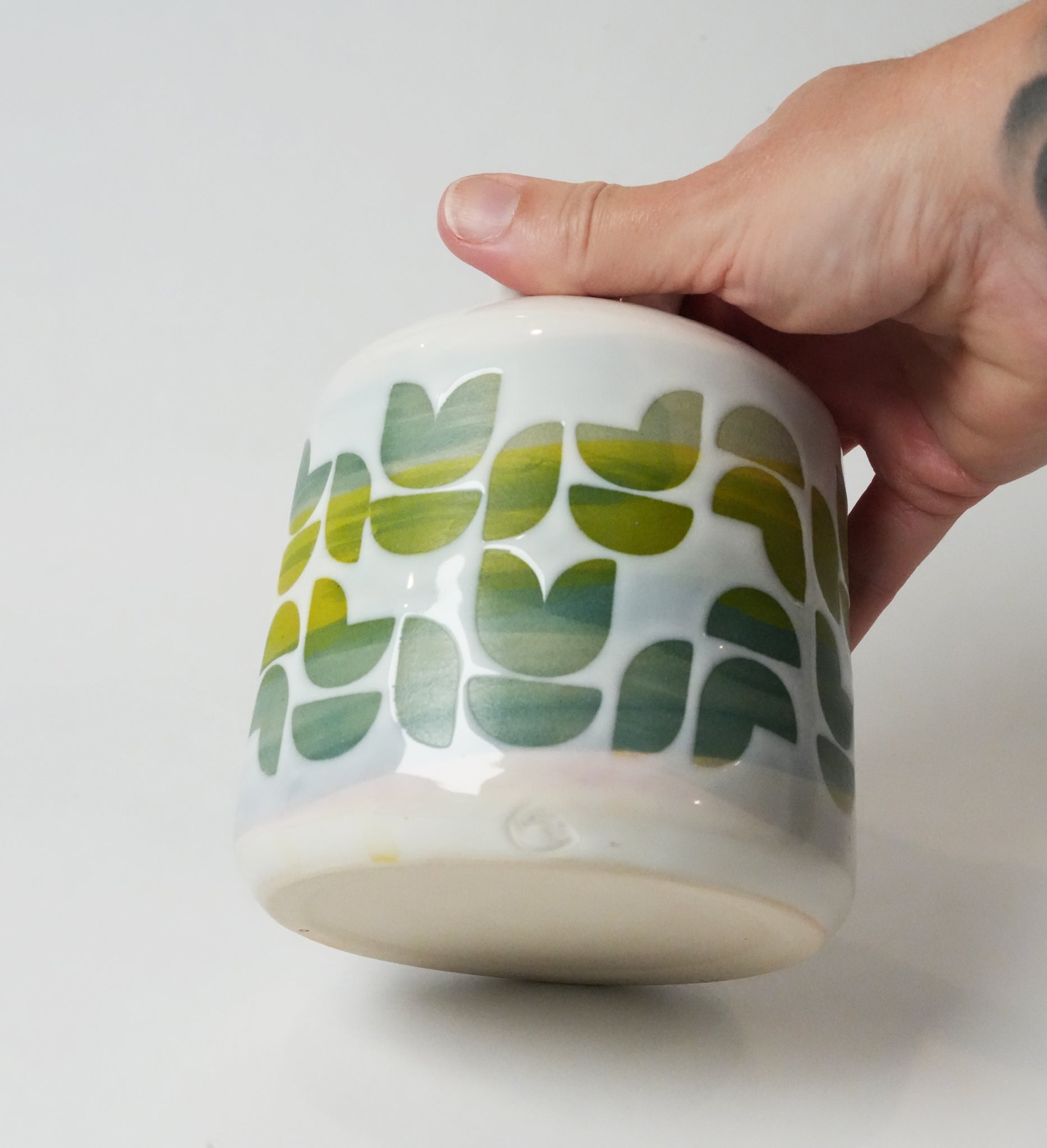 Watercolor Geometric Patterned Vase