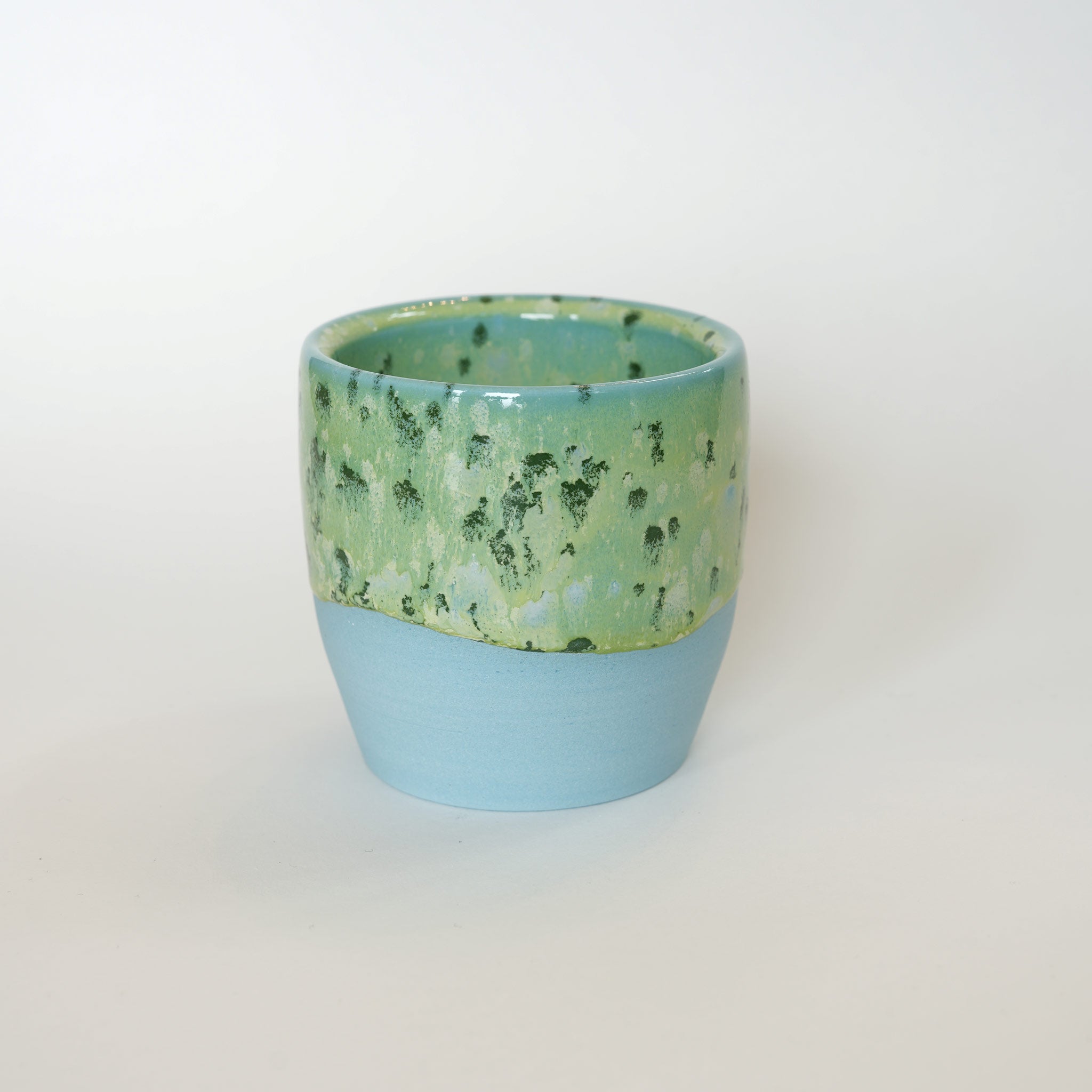 Blue Green Speckled Cup