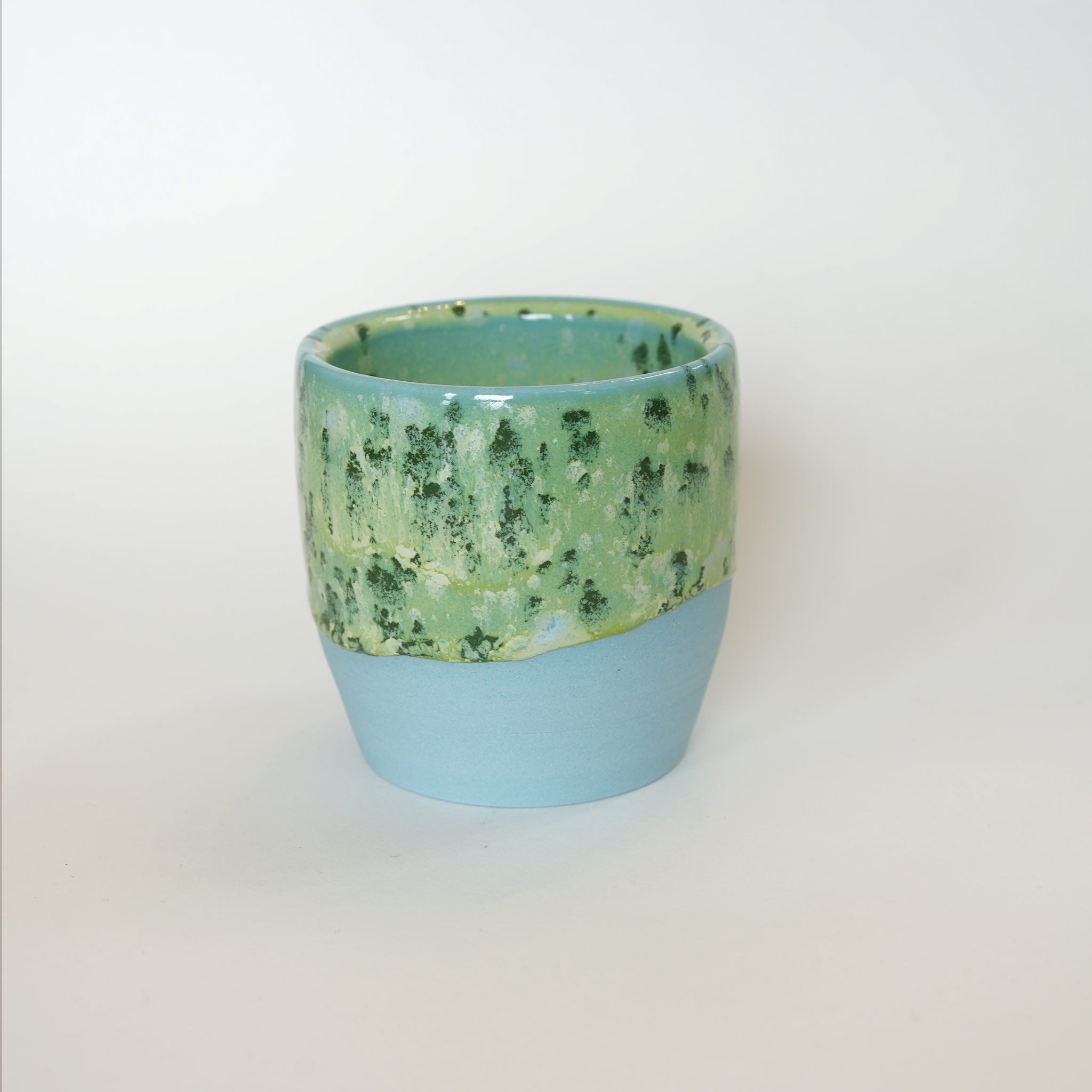 Blue Green Speckled Cup