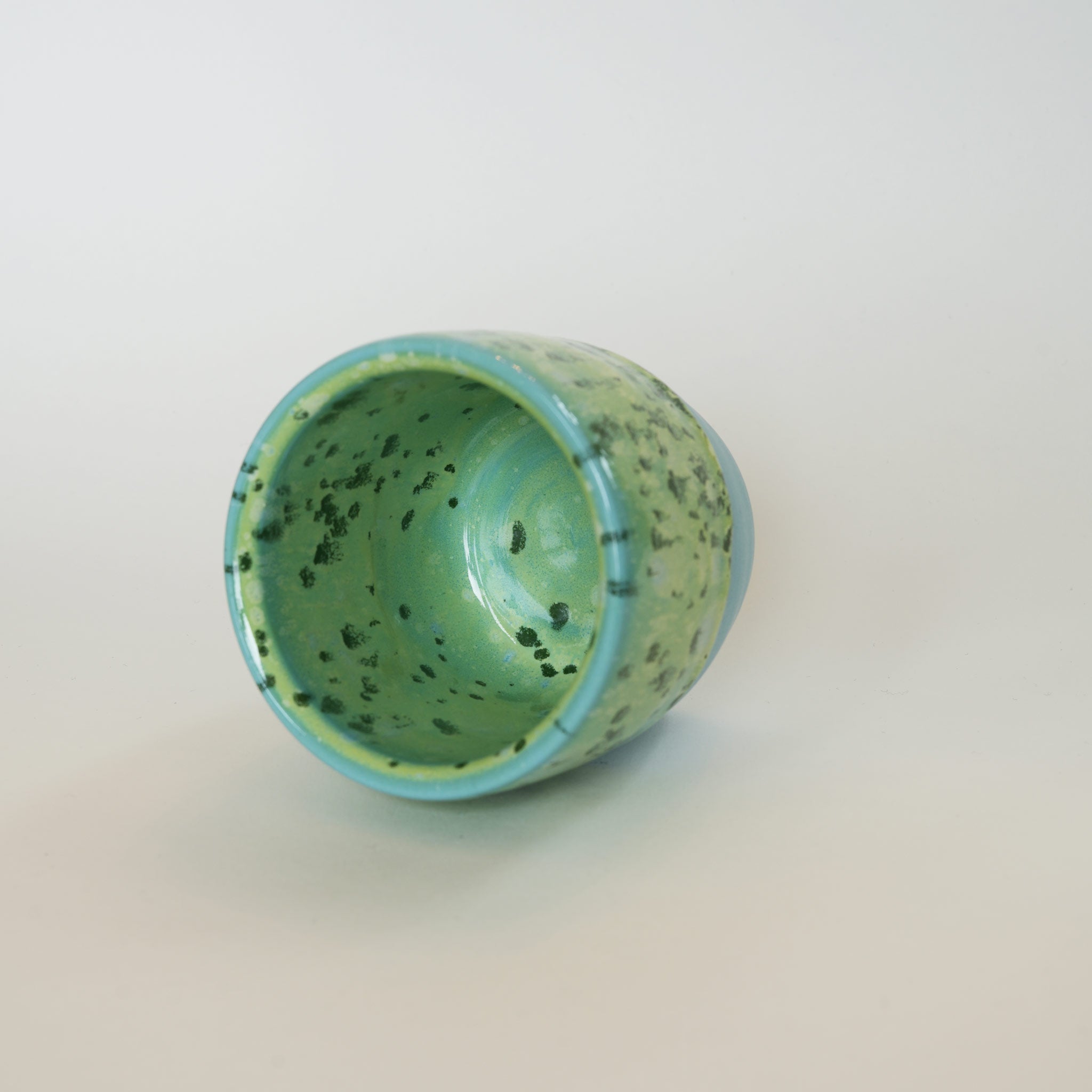 Blue Green Speckled Cup